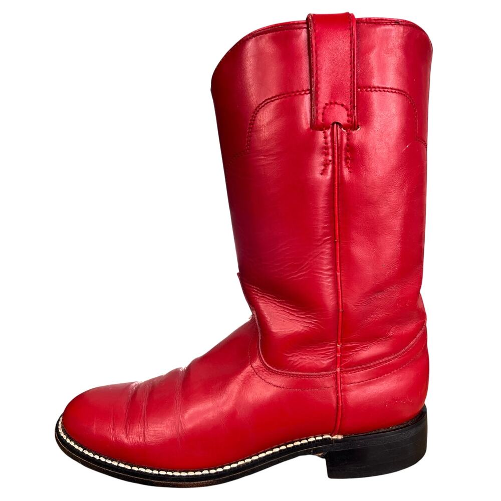 Vintage Tony Lama Women’s Red Leather Roper Cowgirl Boots Size US 6 - Picture 2 of 11